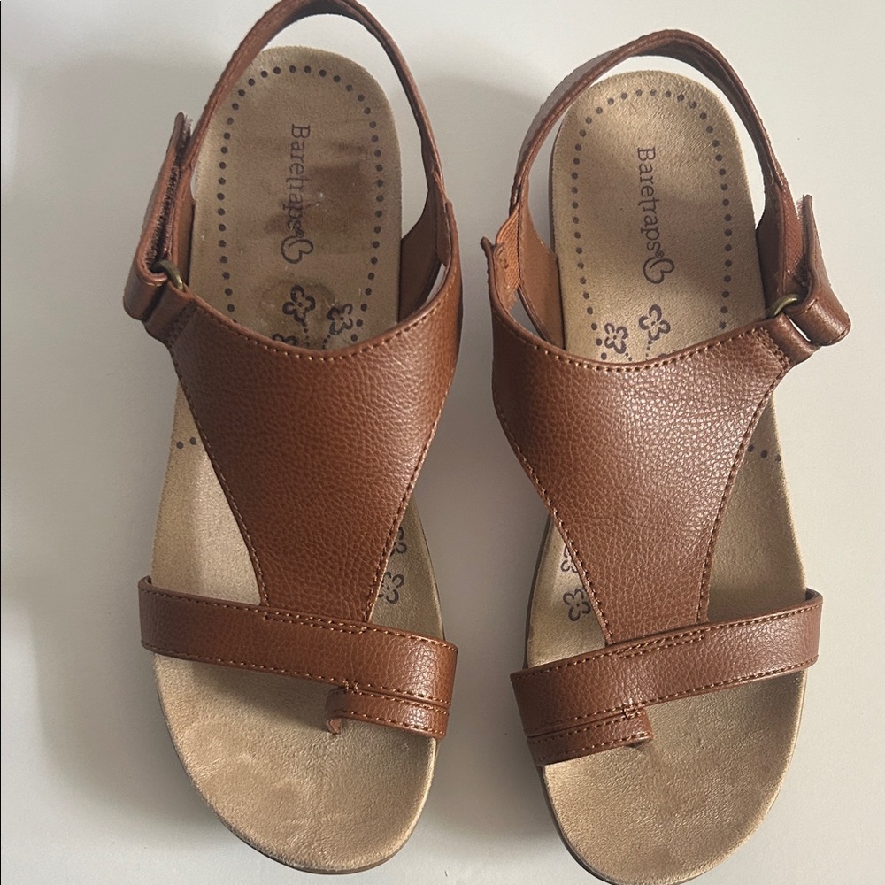 BareTraps Brown Leather Slingback Sandals - Picture 2 of 6